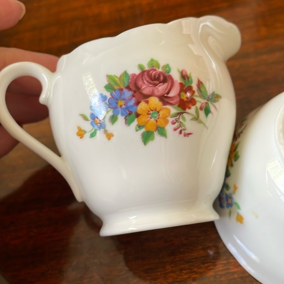 Adderly Fine Bone China England Creamer Pitcher & open sugar bowl - Picture 7 of 8